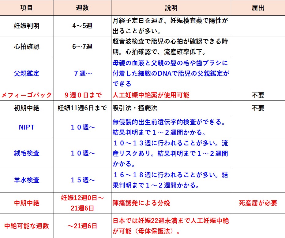 AIが造る妊娠前期の選択的妊娠中絶のスケジュール